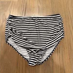 Black and White Striped Bikini Bottom
